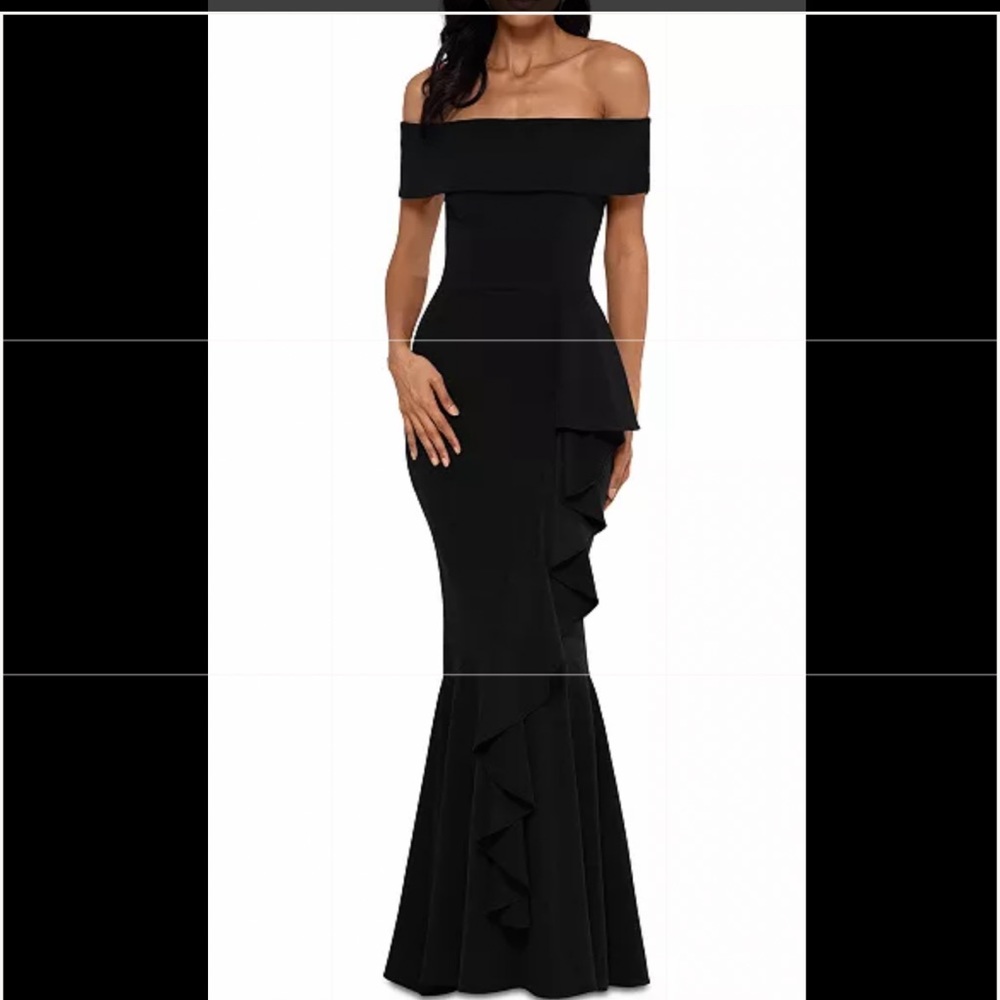 Womens sz 10 Gorgeous Black Betsy & Adam evening  gown/Mother of the Bride dress